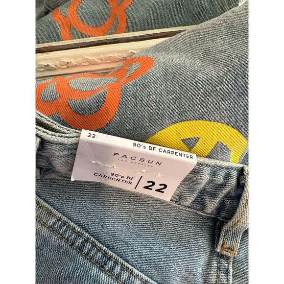 PacSun Kids Graphic Medium Blue Baggy Jeans Size 22 NWT - Picture 7 of 9
